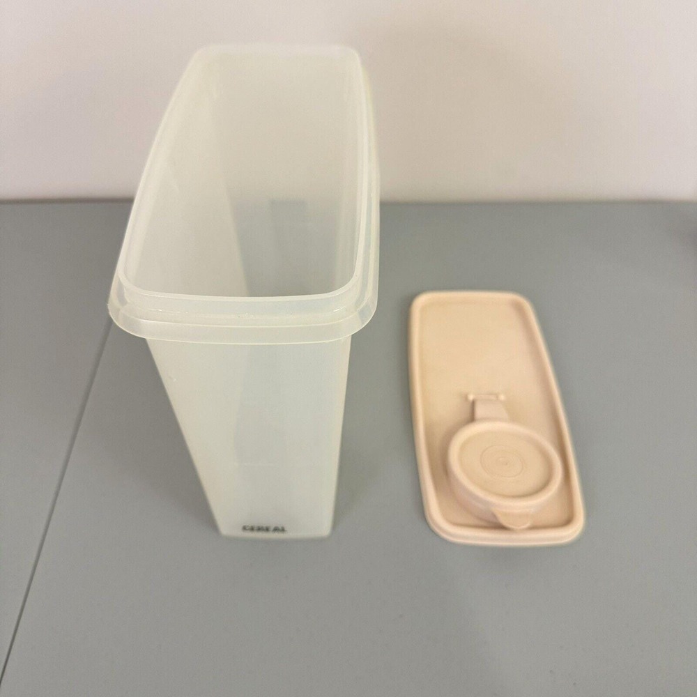 Vintage Tupperware Cereal Store & Pour Container Beige Lid